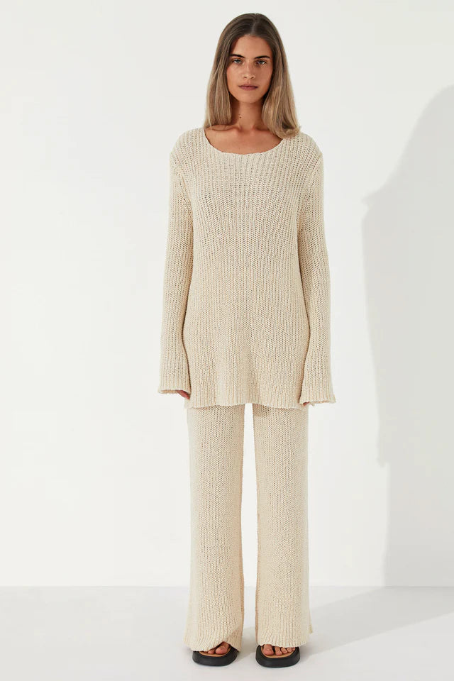 Stone Cotton Knit Jumper