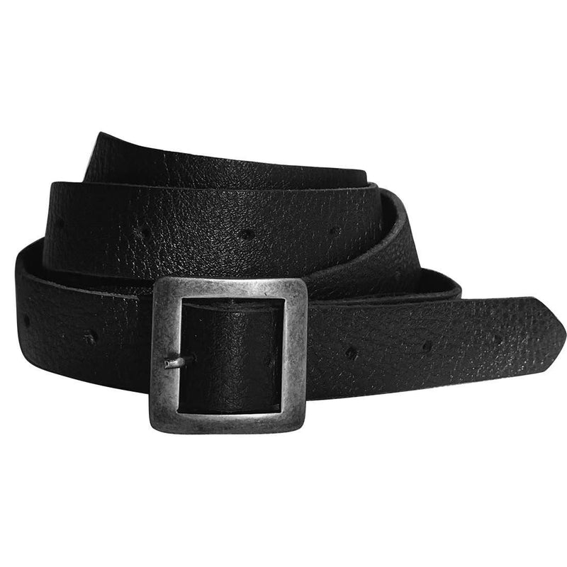 Distressed Leather Belt Vintage Black