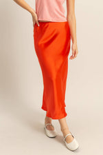 Satin Midi Skirt