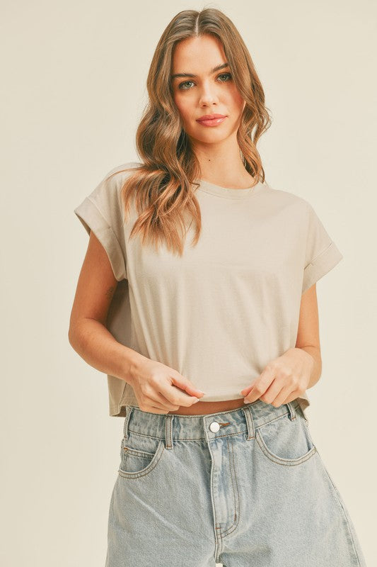 Cuffed Sleeve Tee