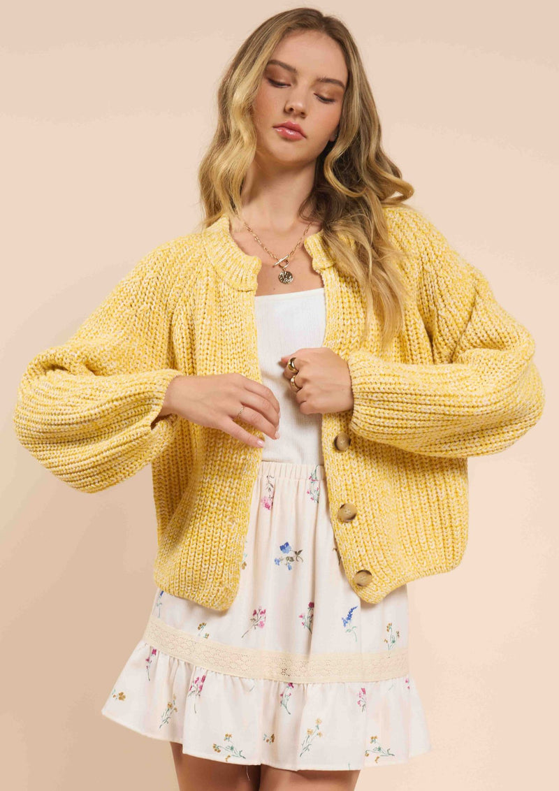 Sadie & Sage Sunroof Half Buttoned Cardigan