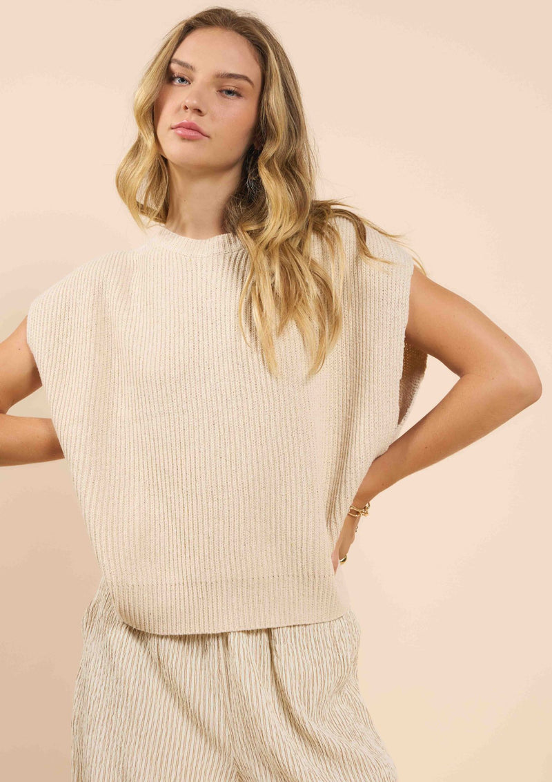 Sadie & Sage Raindrops Ribbed Sweater Tank