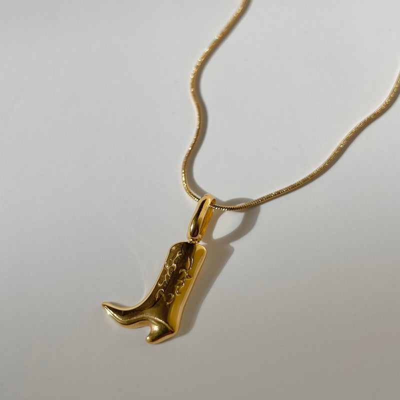 Boot Necklace- Gold