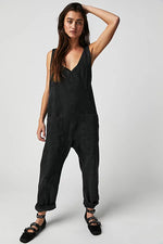 Free People High Roller Jumpsuit Mineral Black