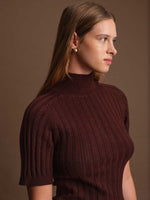 DELUC Oliver Turtleneck Knit Top Cacao