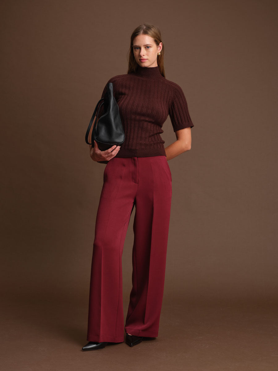 DELUC Oliver Turtleneck Knit Top Cacao