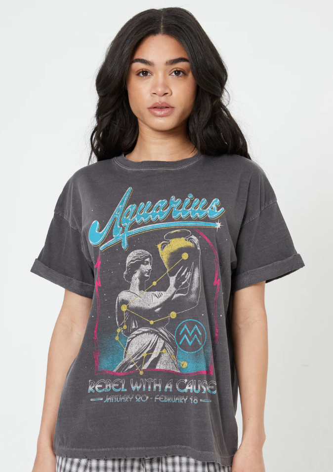 GIRLDANGEROUS - Horoscope Tee
boyfriend tee, tee shirt, tshirt, t shirt, horoscope, star sign, horoscope clothing, theme, themed clothing, boyfriend shirt, boyfriend tee, boyfriend, boyfriend top, oversize, oversized top, star signs, starsign shirt, star shine shirts, star sign tee, horoscope tee, aquarius top, aquarius