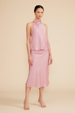 LUCY IN PARIS - Bowie Cowl Neck Top
satin top, top, cowl neck, cowl neck top, cowl top, high neck top, halter neck, halter neck top, halter top, flowy top, pink top, baby pink, rose pink, rosy pink, coord, smart casual, casual, dressy, dressy top, workwear, smart wear
