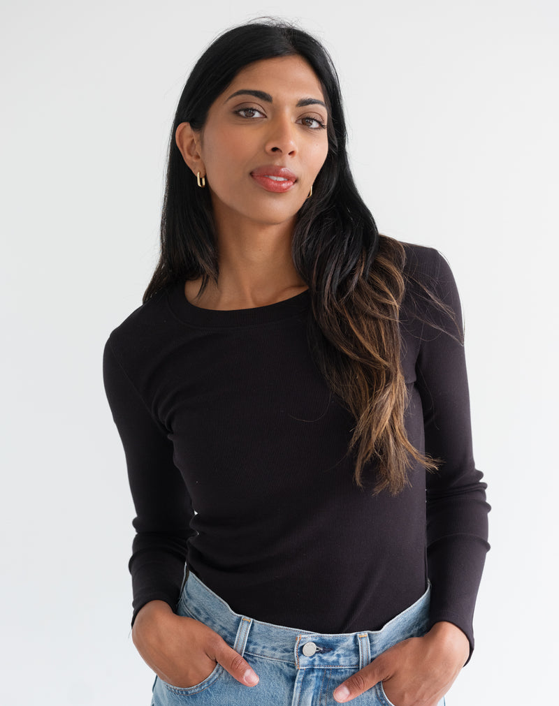 Ribbed Fitted Long Sleeve