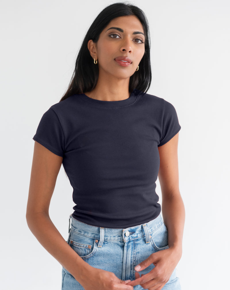 Ribbed Fitted T-Shirt