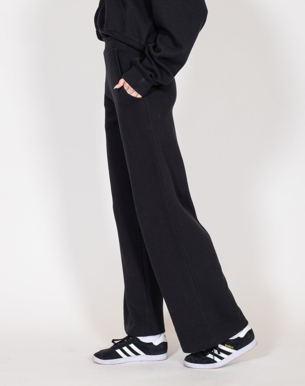 Brunette The Label - Waffle Knit Wide Leg Pant