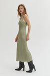 Crescent - Slinky Green Maxi Dress