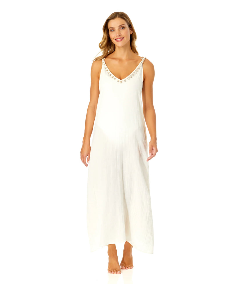 V Neck Shell Strap Dress
