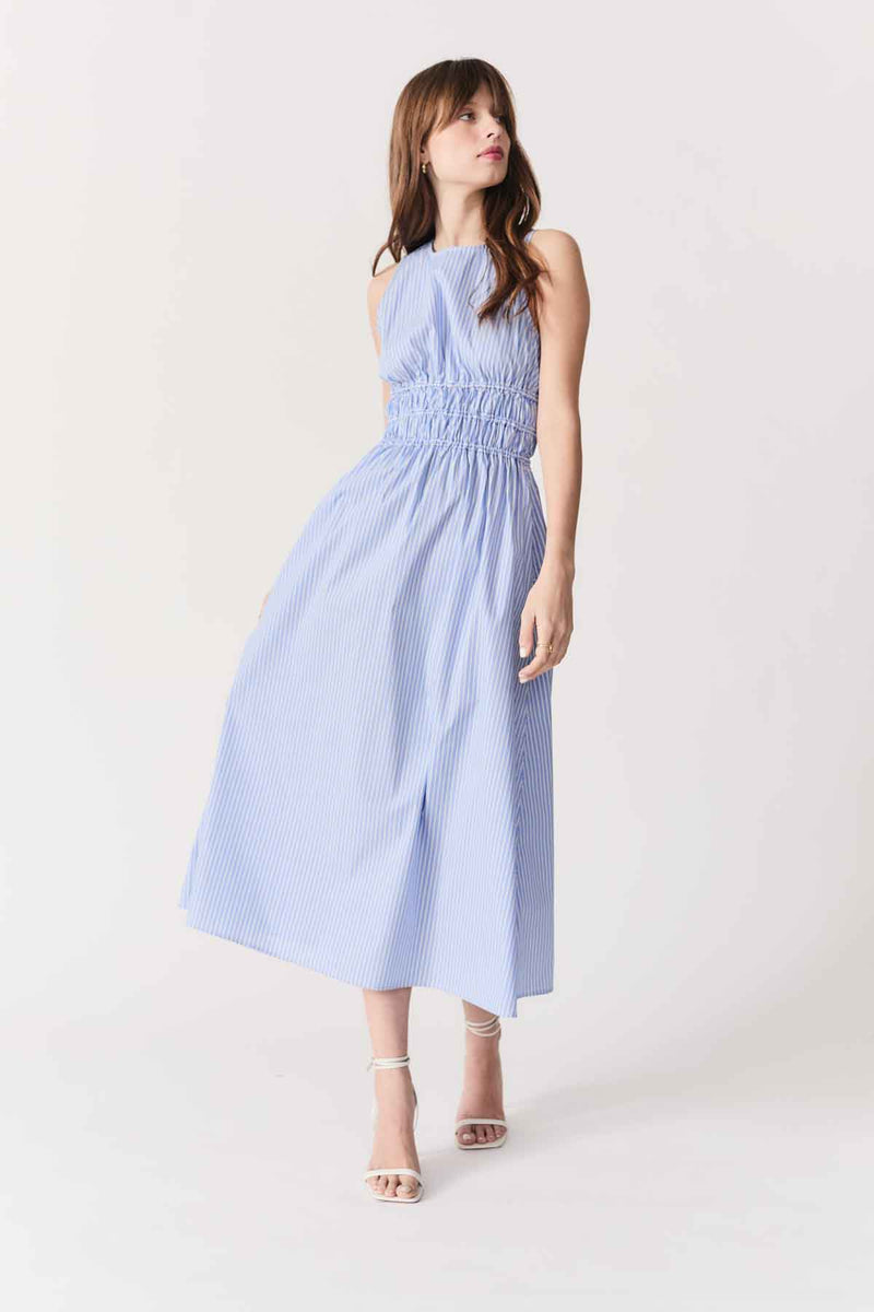 DELUC - Capelas Dress
dress, maxi dress, midi dress, sleeveless dress, sleeveless, summer dress, spring dress, dressy dress, blue dress, stripe, striped dress, stripey dress