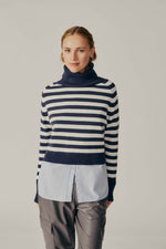 Striped Turtleneck Sweater