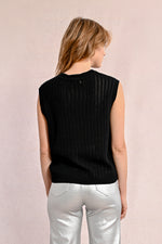 MOLLY BRACKEN- Sleeveless Knit Vest
sweater, light sweater, spring sweater, summer sweater, jumper, spring jumper, summer jumper, light jumper, outerwear, crochet, vest, knit, knitwear