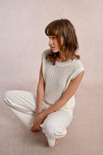 MOLLY BRACKEN- Sleeveless Knit Vest
sweater, light sweater, spring sweater, summer sweater, jumper, spring jumper, summer jumper, light jumper, outerwear, crochet, vest, knit, knitwear