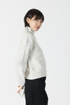 Flecked Ribbed Mockneck Sweater