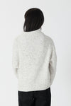 Flecked Ribbed Mockneck Sweater