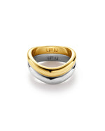 LUV AJ - Two Tone Wave Ring Set