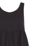 ICHI - Foxa Dress
black dress, maxi dress, dress, summer dress, midi dress, lightweight dress, lightweight maxi dress, lightweight midi dress, black midi dress, black maxi dress, linen dress, black linen dress, black dress, 

image is a zoomed in portion of long black maxi linen dress with thick straps and a high-ish waist, showing the details of the dress