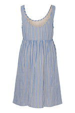 ICHI - Foxa Striped Dress
striped dress, maxi dress, dress, summer dress, midi dress, lightweight dress, lightweight maxi dress, lightweight midi dress, striped midi dress, striped maxi dress, linen dress, striped linen dress, striped dress, blue dress, blue white stripes, blue and white, stripey

image shows the back of a long striped blue and white maxi linen dress with thick straps and a high-ish waist.