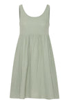 ICHI - Foxa Dress
green dress, maxi dress, dress, summer dress, midi dress, lightweight dress, lightweight maxi dress, lightweight midi dress, green midi dress, green maxi dress, linen dress, green linen dress, green dress, sage green

image shows a long sage green maxi linen dress with thick straps and a high-ish waist. 