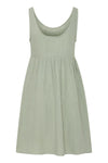 ICHI - Foxa Dress
green dress, maxi dress, dress, summer dress, midi dress, lightweight dress, lightweight maxi dress, lightweight midi dress, green midi dress, green maxi dress, linen dress, green linen dress, green dress, sage green

image shows the back of a long sage green maxi linen dress with thick straps and a high-ish waist.