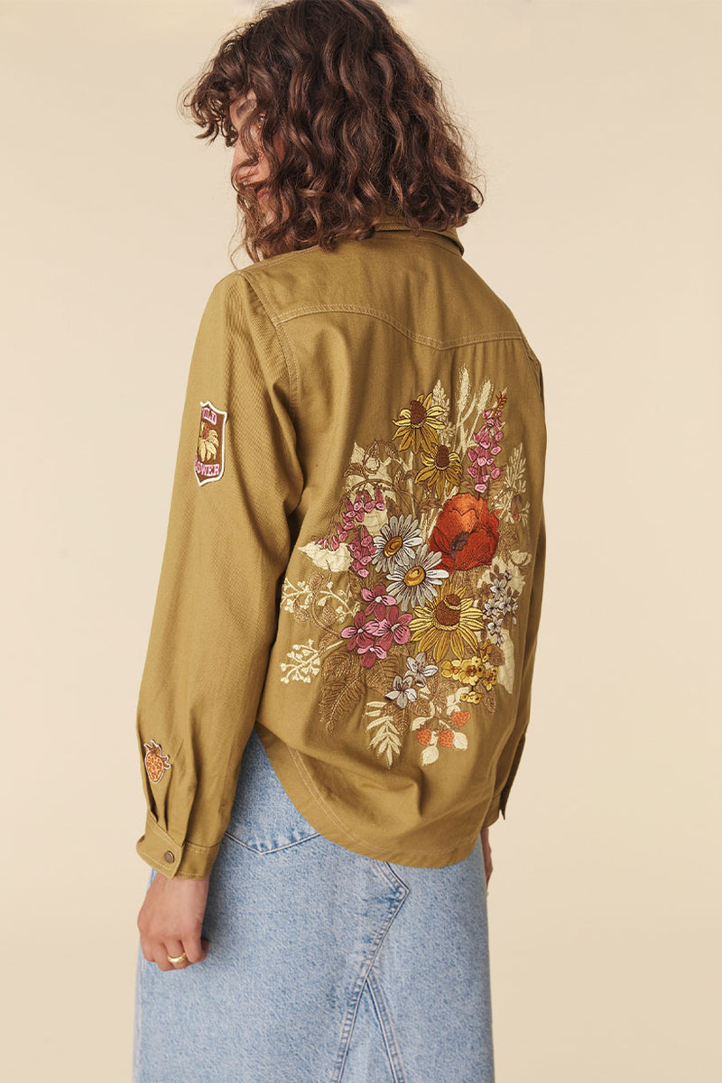 SPELL - Foxglove Embroidered Shirt