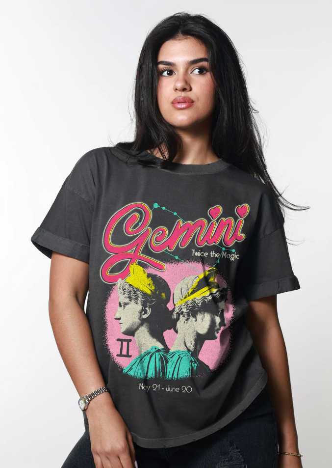 GIRLDANGEROUS - Horoscope Tee
boyfriend tee, tee shirt, tshirt, t shirt, horoscope, star sign, horoscope clothing, theme, themed clothing, boyfriend shirt, boyfriend tee, boyfriend, boyfriend top, oversize, oversized top, star signs, starsign shirt, star shine shirts, star sign tee, horoscope tee, gemini top, gemini