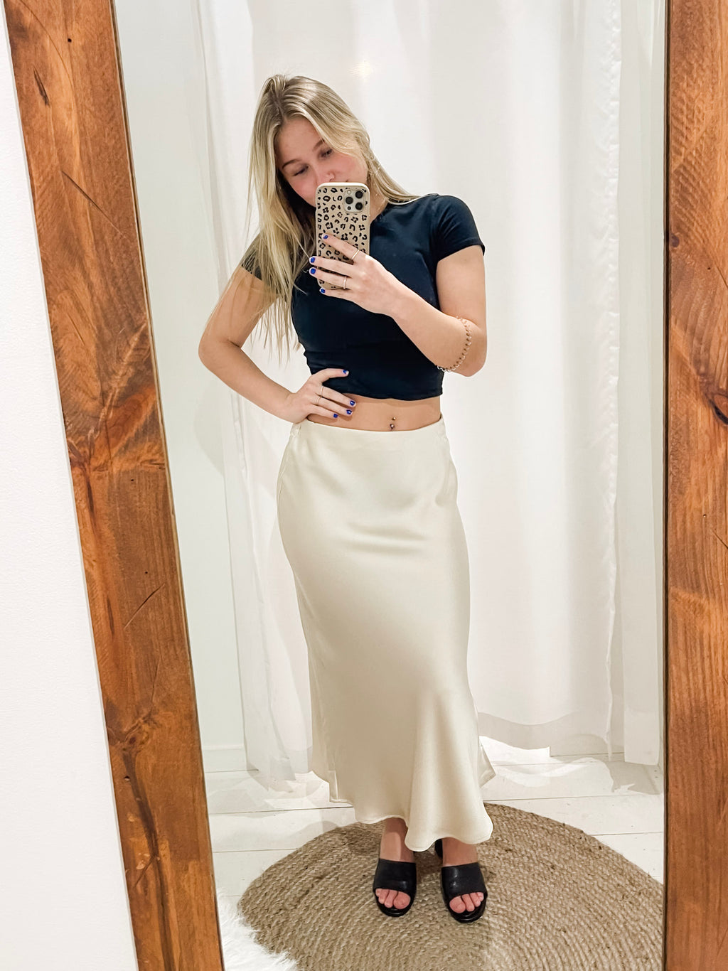 Satin Midi Skirt