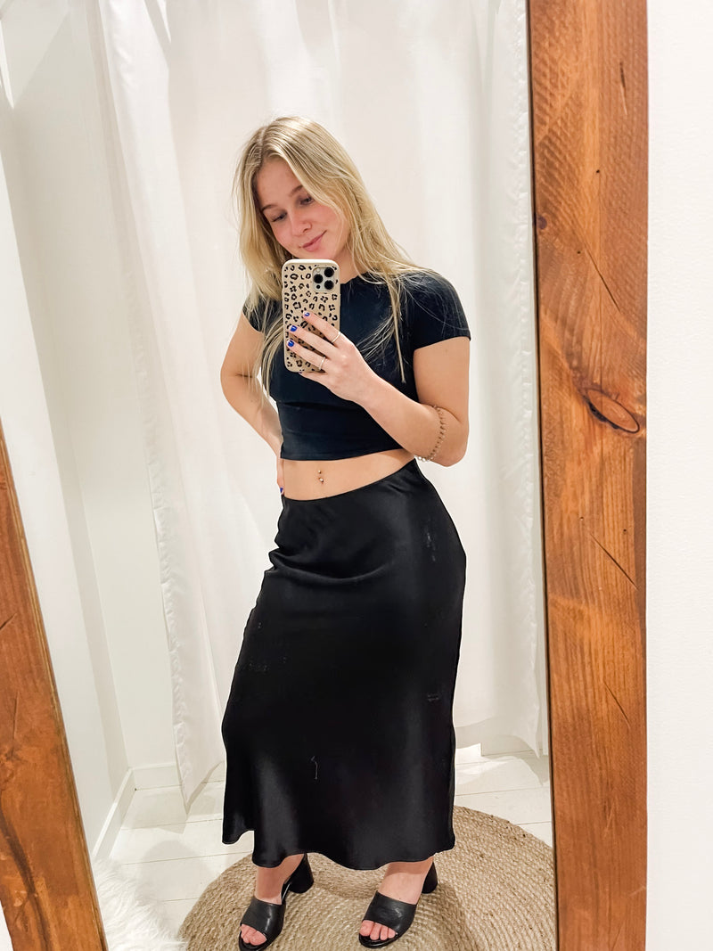 Satin Midi Skirt