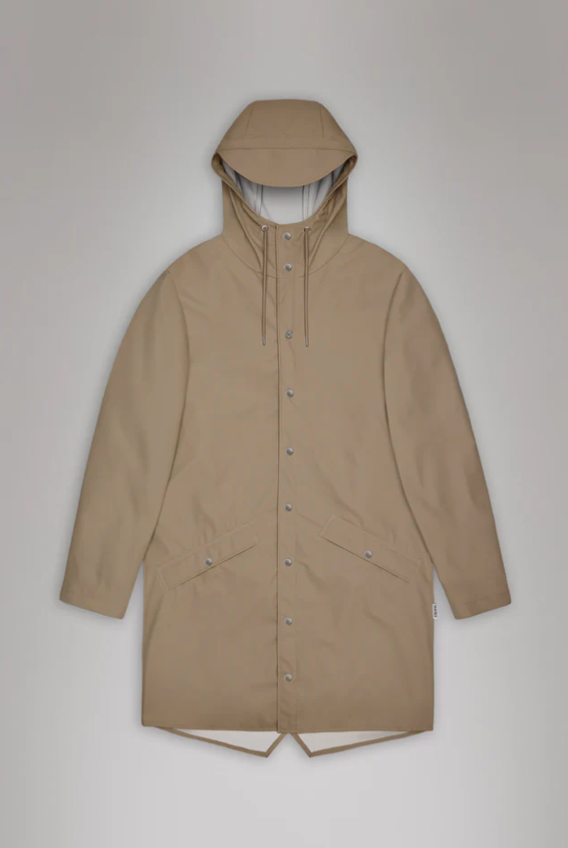 long jacket, rains, beige, waterproof, waterproof jacket, waterproofs, rain jacket, rain coat
