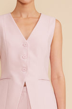 Lucy Paris - Mila Longline Vest
baby pink vest, light pink vest, smart casual, business chic