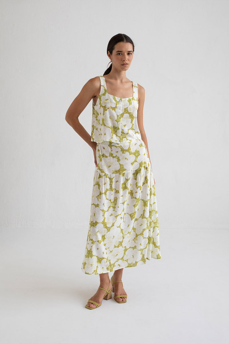 MUS & BOMBON - Nuku Top
floral top, tank top, seventies top, seventies style, 70s style, 70s top, seventies style top, 70s style top, mod style top, mod style shirt, mod style, summer shirt, summer top