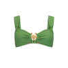 Green bikini top with a shell design on a white background
Playa Bandeau