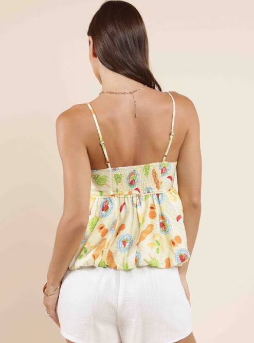 Picnic Pursuits Bubble Hem Tank Top