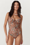 SPELL - Mojave Lily Lace Up One Piece - Amber