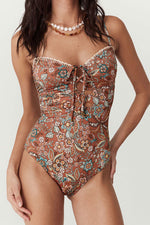 SPELL - Mojave Lily Lace Up One Piece - Amber