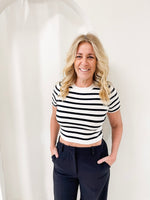 STATES OF SUMMER - Striped Short Sleeve
top, tee, t-shirt, short sleeve, short sleeve top, short sleeve tee, tee shirt, short sleeve tee shirt, short sleeve shirt, crop, crop top, cropped top, cropped tee, cropped t-shirt, cropped tee shirt, 
