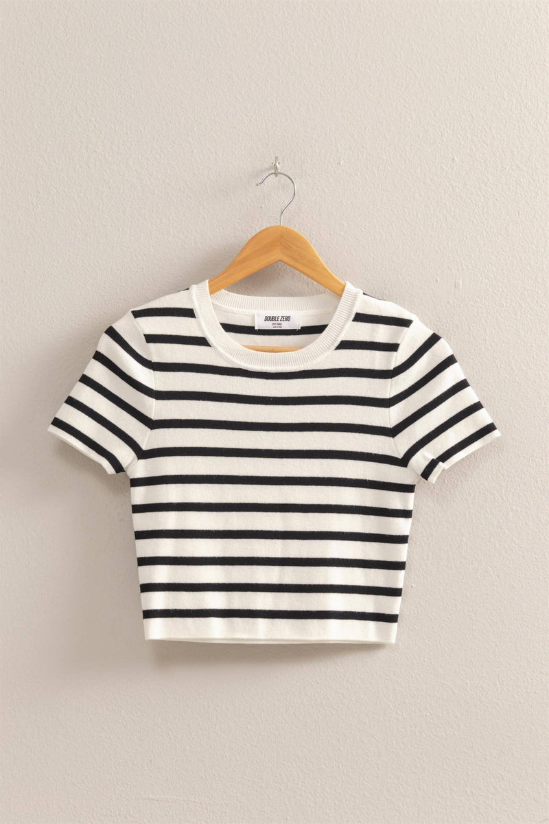 STATES OF SUMMER - Striped Short Sleeve
top, tee, t-shirt, short sleeve, short sleeve top, short sleeve tee, tee shirt, short sleeve tee shirt, short sleeve shirt, crop, crop top, cropped top, cropped tee, cropped t-shirt, cropped tee shirt, 