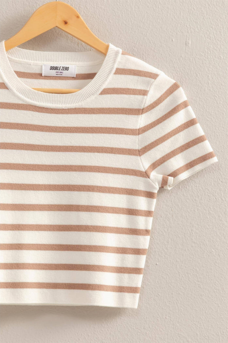 STATES OF SUMMER - Striped Short Sleeve
top, tee, t-shirt, short sleeve, short sleeve top, short sleeve tee, tee shirt, short sleeve tee shirt, short sleeve shirt, crop, crop top, cropped top, cropped tee, cropped t-shirt, cropped tee shirt, 