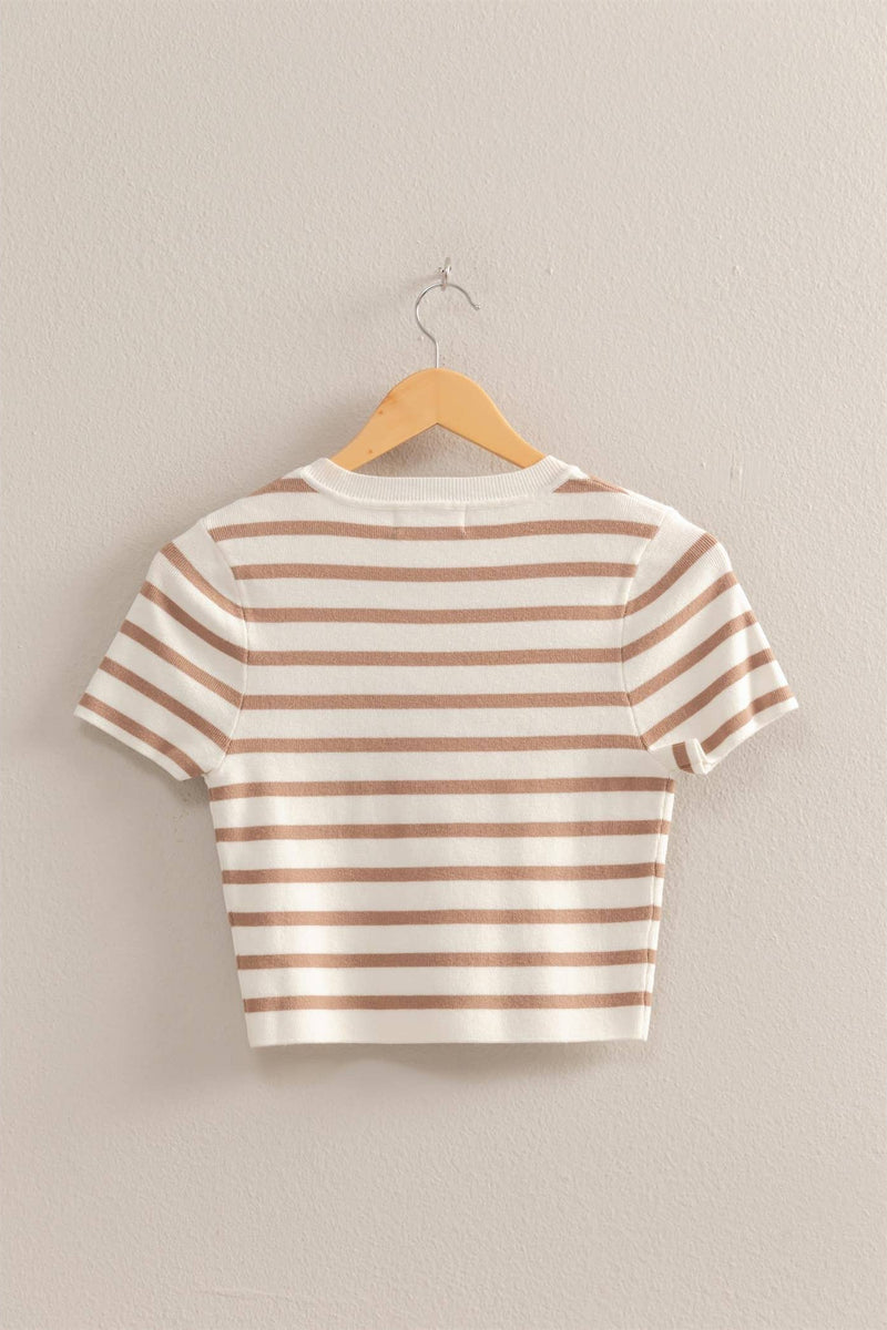 STATES OF SUMMER - Striped Short Sleeve
top, tee, t-shirt, short sleeve, short sleeve top, short sleeve tee, tee shirt, short sleeve tee shirt, short sleeve shirt, crop, crop top, cropped top, cropped tee, cropped t-shirt, cropped tee shirt, 