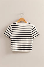 STATES OF SUMMER - Striped Short Sleeve
top, tee, t-shirt, short sleeve, short sleeve top, short sleeve tee, tee shirt, short sleeve tee shirt, short sleeve shirt, crop, crop top, cropped top, cropped tee, cropped t-shirt, cropped tee shirt, 