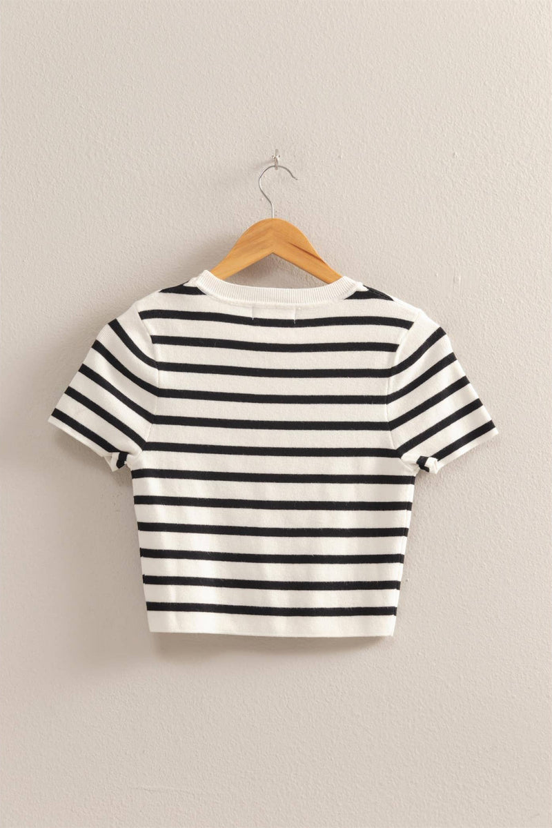 STATES OF SUMMER - Striped Short Sleeve
top, tee, t-shirt, short sleeve, short sleeve top, short sleeve tee, tee shirt, short sleeve tee shirt, short sleeve shirt, crop, crop top, cropped top, cropped tee, cropped t-shirt, cropped tee shirt, 