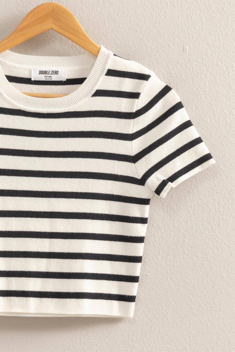 STATES OF SUMMER - Striped Short Sleeve
top, tee, t-shirt, short sleeve, short sleeve top, short sleeve tee, tee shirt, short sleeve tee shirt, short sleeve shirt, crop, crop top, cropped top, cropped tee, cropped t-shirt, cropped tee shirt, 