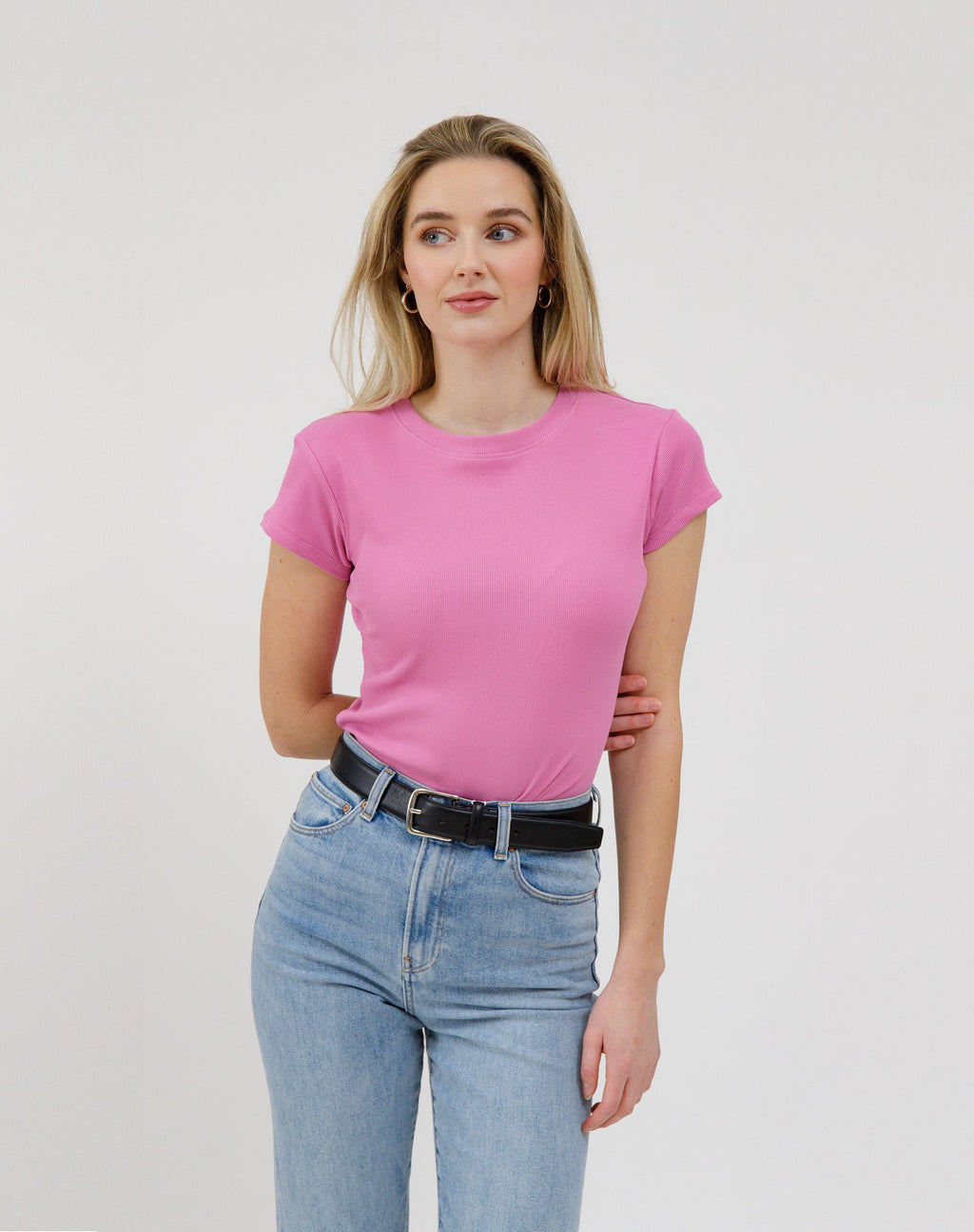 Ribbed Fitted T-Shirt