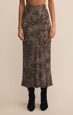 Leopard print skirt worn by a person on a beige background
Izabel Leopard Skirt