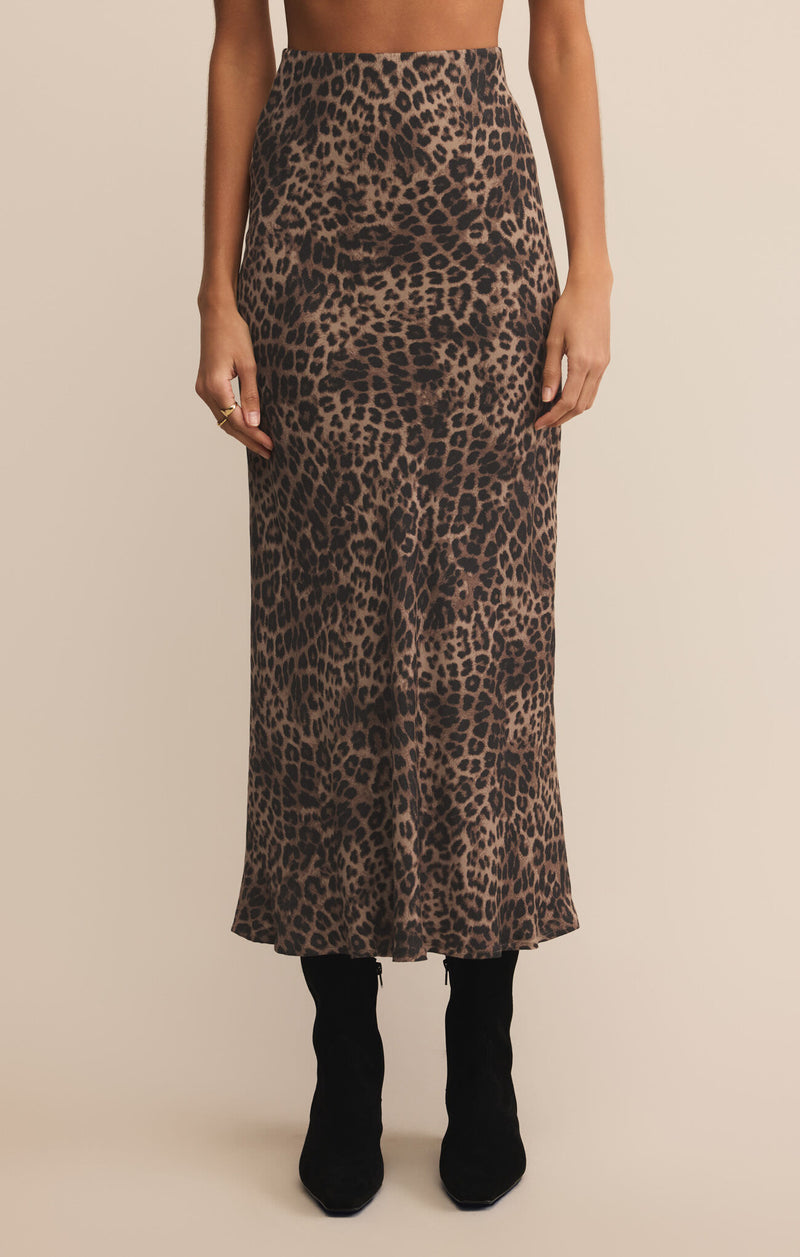 Leopard print skirt worn by a person on a beige background
Izabel Leopard Skirt