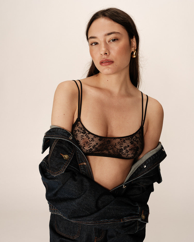 GRACE AND MILA - Parker Bralette
bralette, bra, lace bra, lace bralette, lacy bra, lacy bralette, underwear, lingerie, undies, bras, band, band bra, band bralette, bandeau, bandeau bra, bandeau bralette
